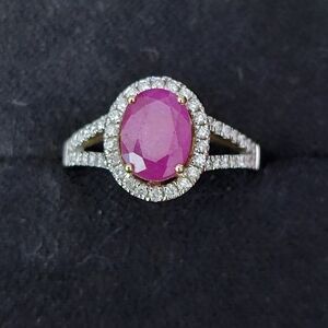 14k Ruby, Diamond Yellow Gold Ring